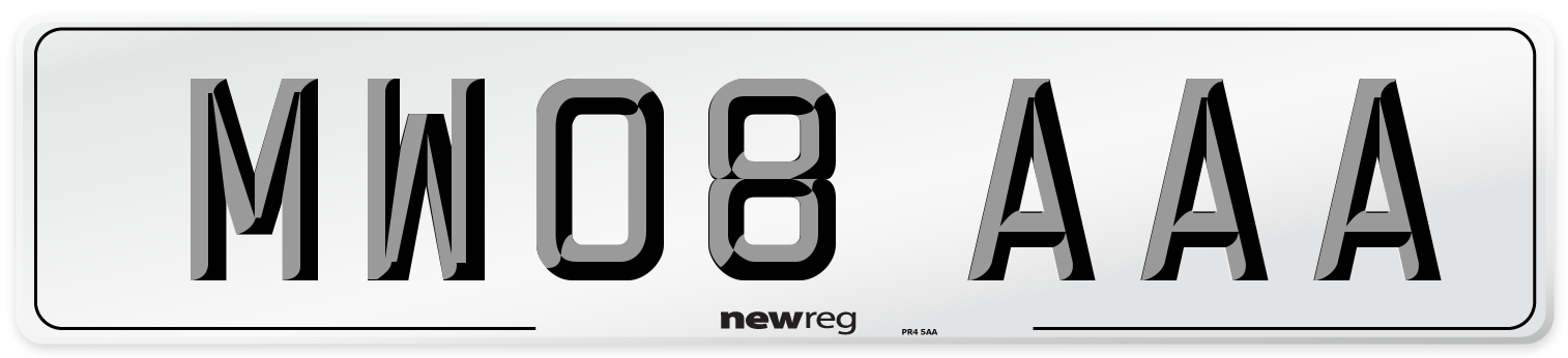 MW08 AAA Number Plate from New Reg